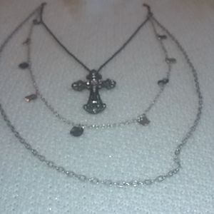 Black cross necklace